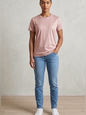 Tna "Monogram 84" Jacquard Engineered Dusty Rose Textured T-Shirt Size M